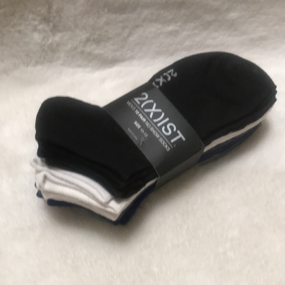 2(X)IST MENŚ 10 PAIR NO SHOW SOCKS SIZE 10-13